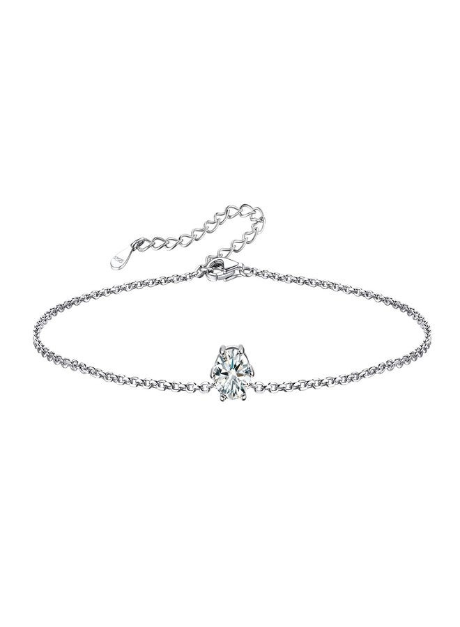 Silvora April Birthstone Anklet for Women - 925 Silver Anklet - Come with Gift - Image 1